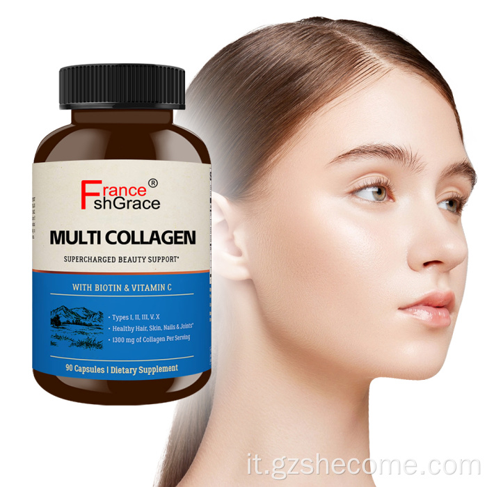 Multi Collagen Supporta capsule di collagene per unghie sane